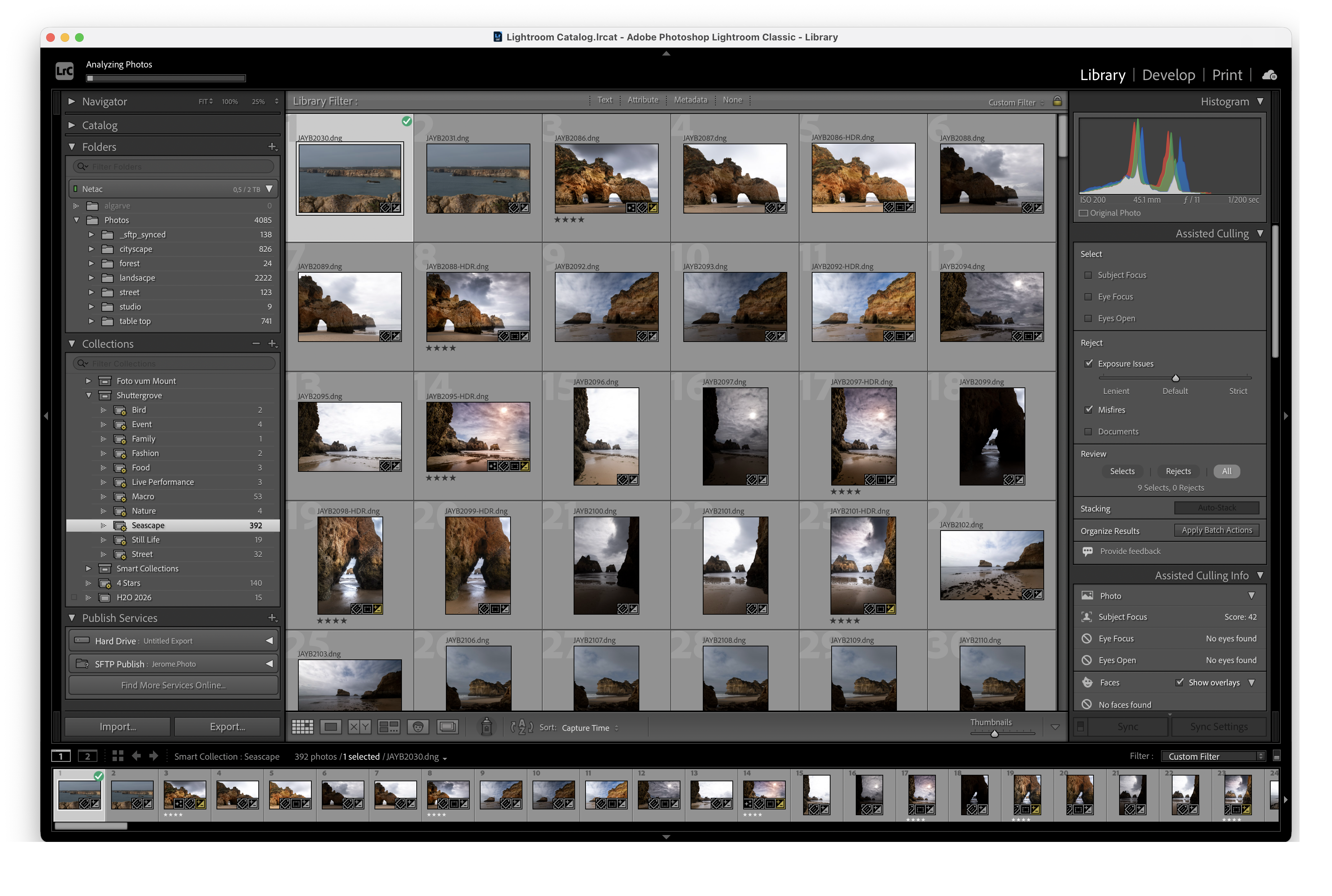 Lightroom Classic catalog with Shuttergrove photo collections